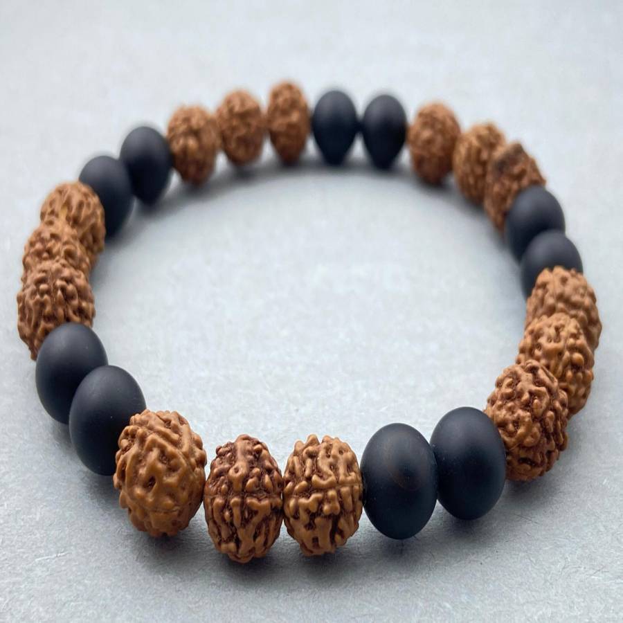 Handmade Natural Stone Beads Bracelet, Tribal Style